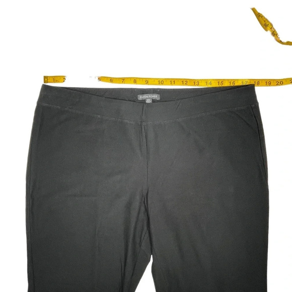 Eileen Fisher Stretch Crepe Slim Ankle Pant in Black Size Large - Picture 6 of 12